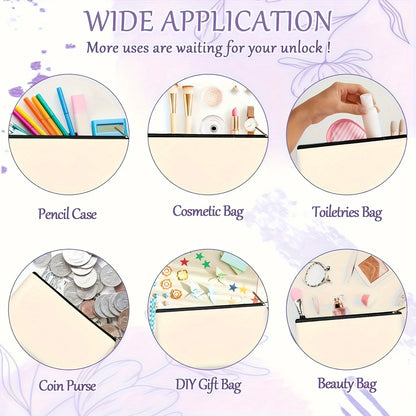 Floral Canvas Makeup Bag Zipper Pouch Lining Daisy Wildflower Toiletries Organizer Perfect Gifts
