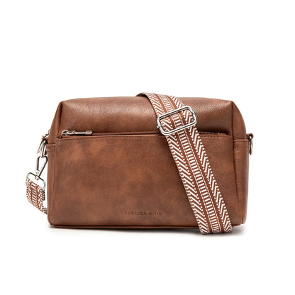 Retro Casual Soft Leather Color Contrast Widened Shoulder Belt Diagonal Cross Bag All Women - Soft