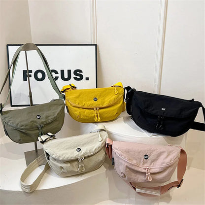 Nylon Crossbody Shoulder Bag – Japanese Style Dumpling Bag