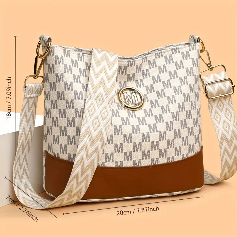 Letter Print Crossbody Bag for Women – Luxury Style Shoulder Bag