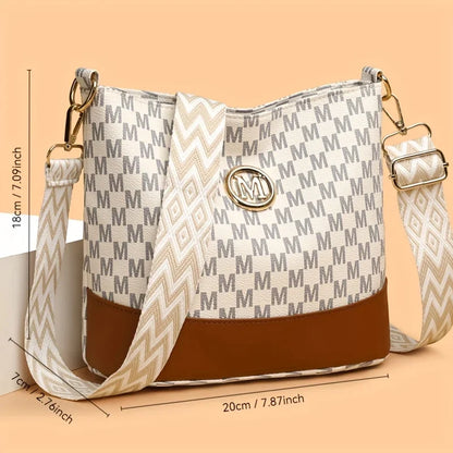 Letter Print Crossbody Bag for Women – Luxury Style Shoulder Bag