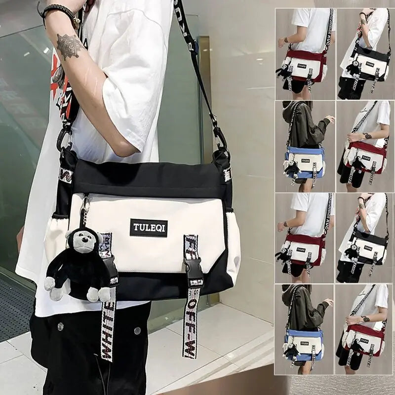 Messenger Bag – Large Capacity Canvas Shoulder Bag for School and Casual Use