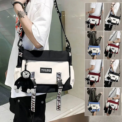 Messenger Bag – Large Capacity Canvas Shoulder Bag for School and Casual Use