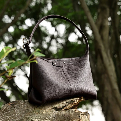 Genuine Leather Ladies Hand-Held Tote Bag Large-Capacity Simple Commuting Crossbody Bag