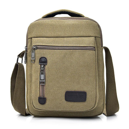 Men S Crossbody Bag Canvas Multi-Compartment Hand-Held Large-Capacity Men S Single-Shoulder Bag