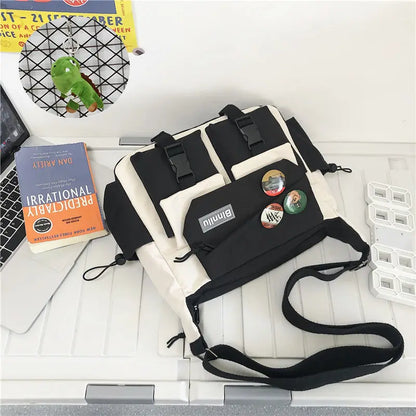 Waterproof Canvas Messenger Bag – Multi-Pocket Crossbody