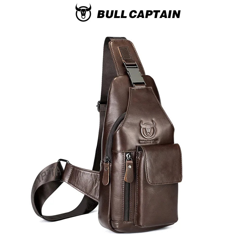Retro Men S Genuine Leather Single-Shoulder Crossbody Bag Top Layer Cowhide Front Shoulder Bag