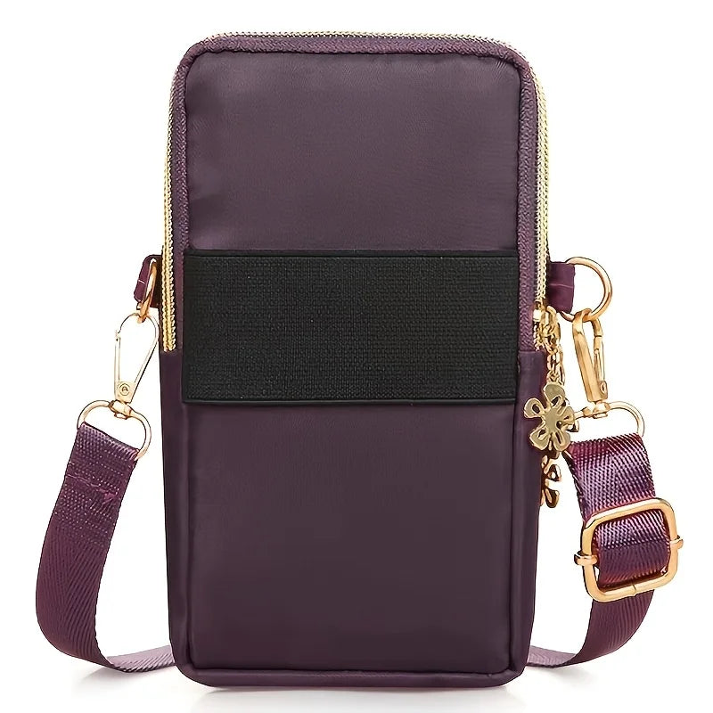 Nylon Crossbody Phone Bag for Women – Lightweight Mini Messenger Purse