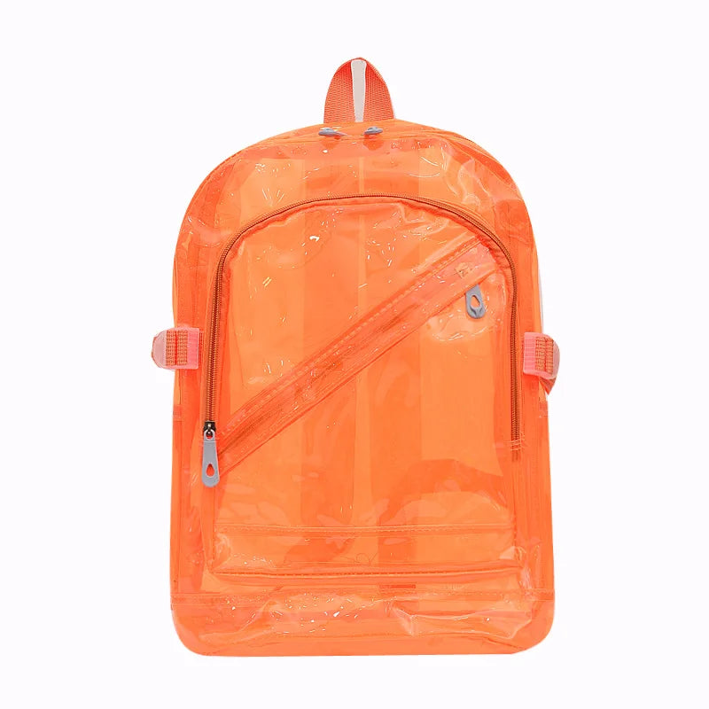 Pvc Transparent Backpack Large Capacity See Through Jelly Backpack Adjustable Shoulder Straps