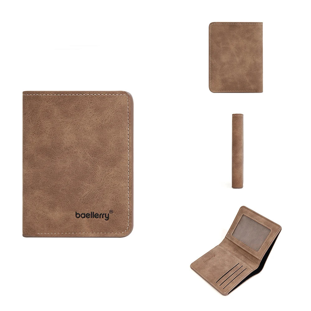 Minimalist Men's Leather Bifold Wallet with Card Slots