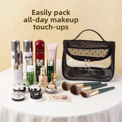 Clear Makeup Bag with Top Handle – Waterproof Travel Toiletry Organizer