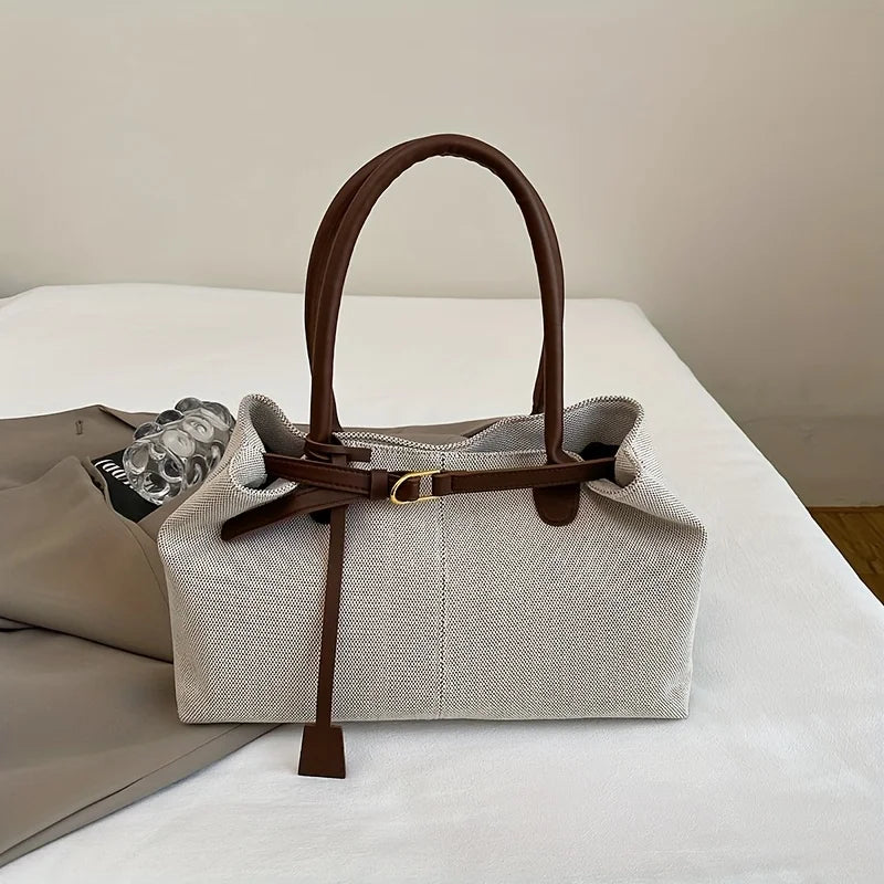 Large Capacity Canvas Tote Bag for Women – Retro Shoulder Handbag