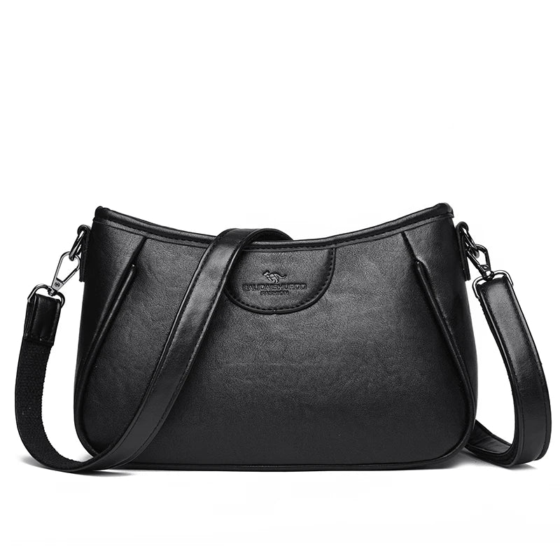 Retro Leather Crossbody Bag for Women – Elegant Shoulder Purse