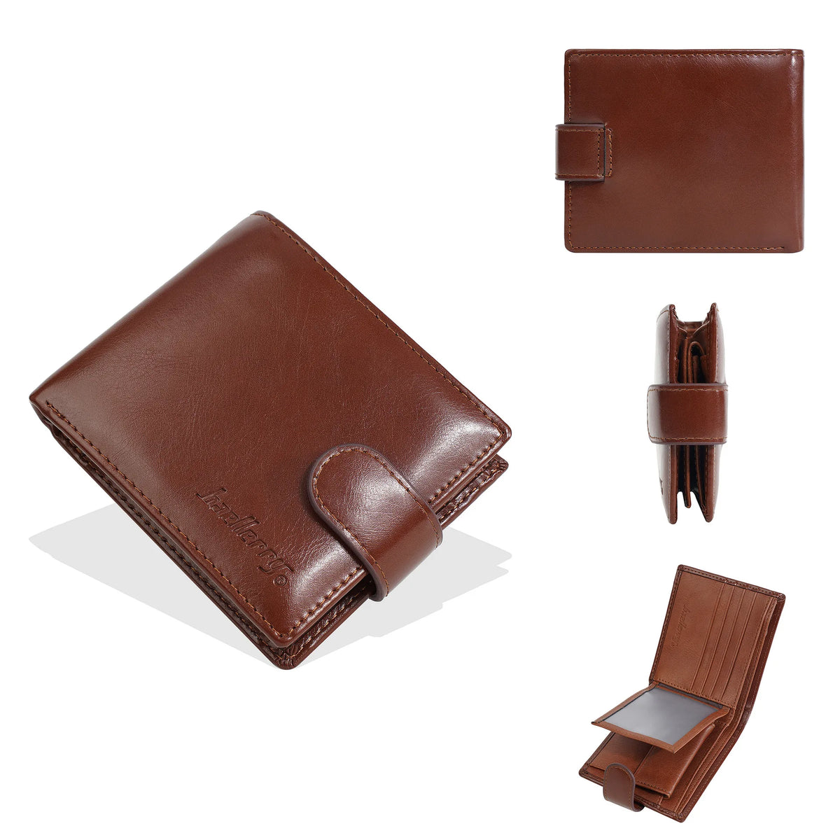 Oil Wax Leather Wallet Men Large-Capacity Cash Short