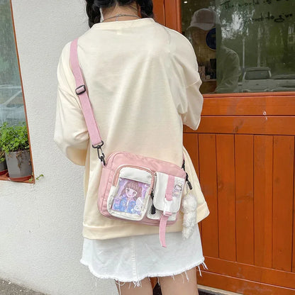 Kawaii Canvas Crossbody Bag for Women & Girls