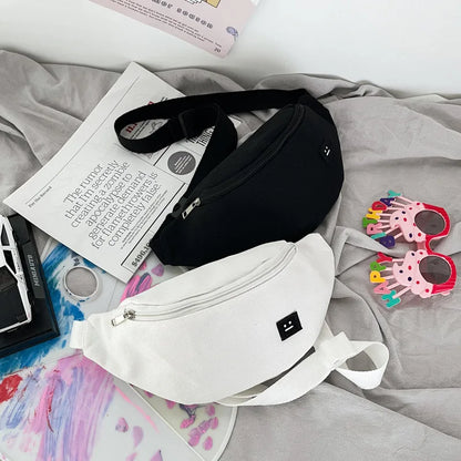 Canvas Fanny Pack – Adjustable Wide Strap Crossbody Chest Bag for Men & Women