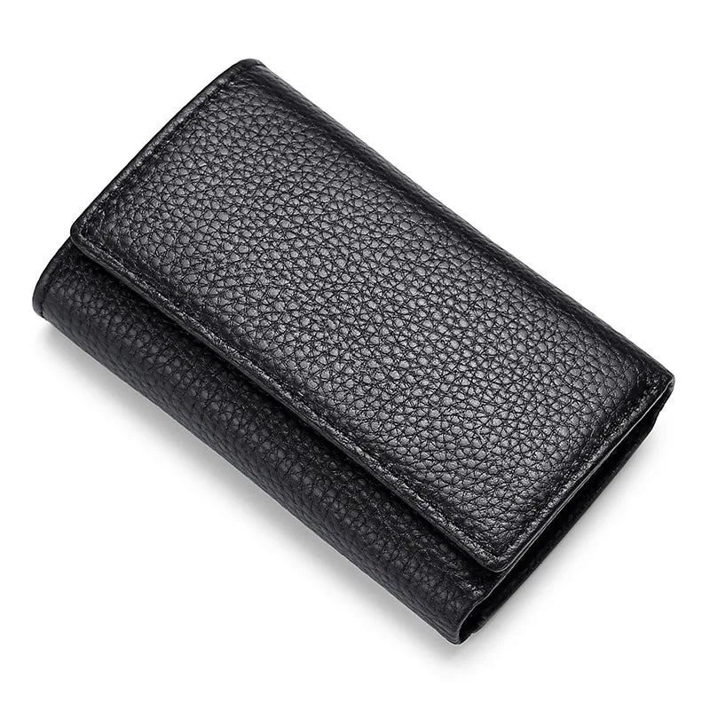 Top Layer Cowhine Key Bag Real Leather Ladies Change Storage Multi - Function Buckle