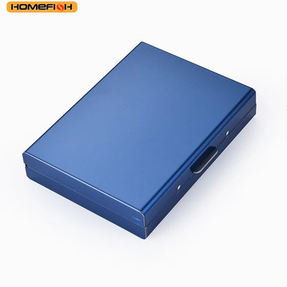 Homefish Rfid Blocking Stainless Steel Business Card Holder - Slim Metal Id Case 6 Slots
