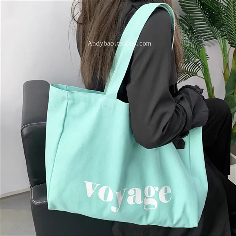 Voyage Canvas Tote Bag – Large Women's Shoulder Bag for Travel & Shopping