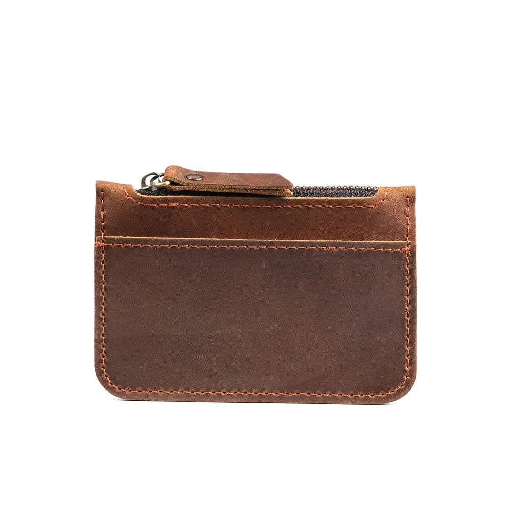 Light Thin Card Case Leather Coin Purse Short Portable Coin Cash Bag