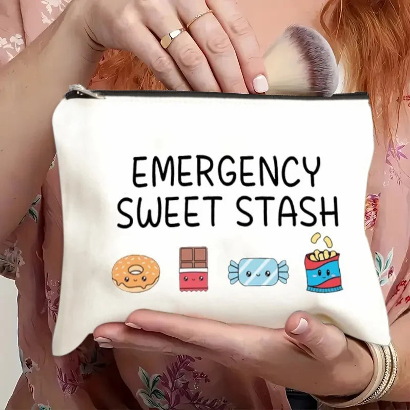 Printed Canvas Cosmetic Bag – Funny Novelty Makeup Pouch for Women