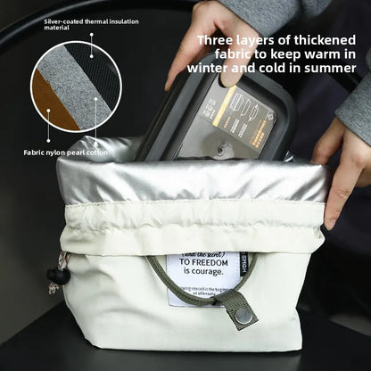 Insulated Drawstring Lunch Bag – Thermal, Waterproof, 3-Layer