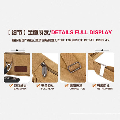 Men S Canvas Cross - Body Outdoor Travel Wear Resistant Tool Storage Large Capacity Site Work