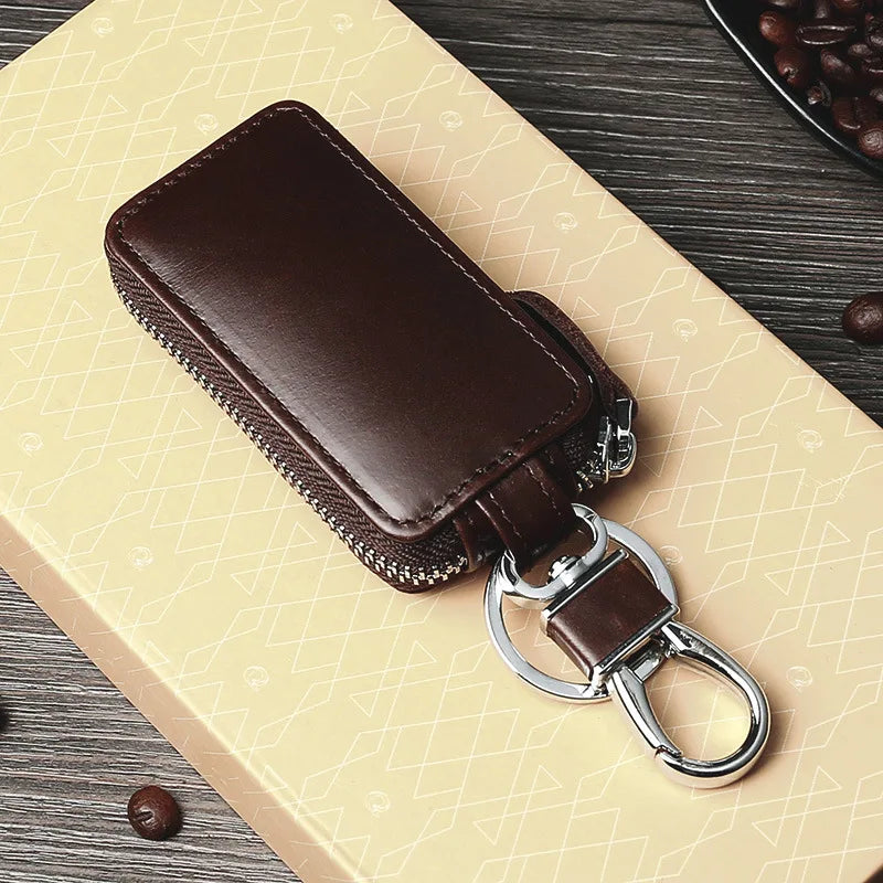 Genuine Leather Car Key Bag Retro Waist Hang Men S Top-Grain Cowhide Car Key Bag