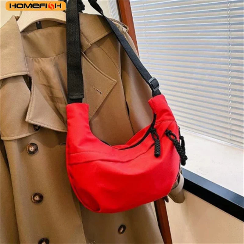 Homefish Large Capacity Casual Nylon Women Shoulder Bag Korean Style Hobos Youth Crossbody