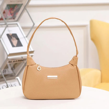 Chic Leather Hobo Bag Gold Accents Spacious Versatile Shoulder Purse Everyday Work