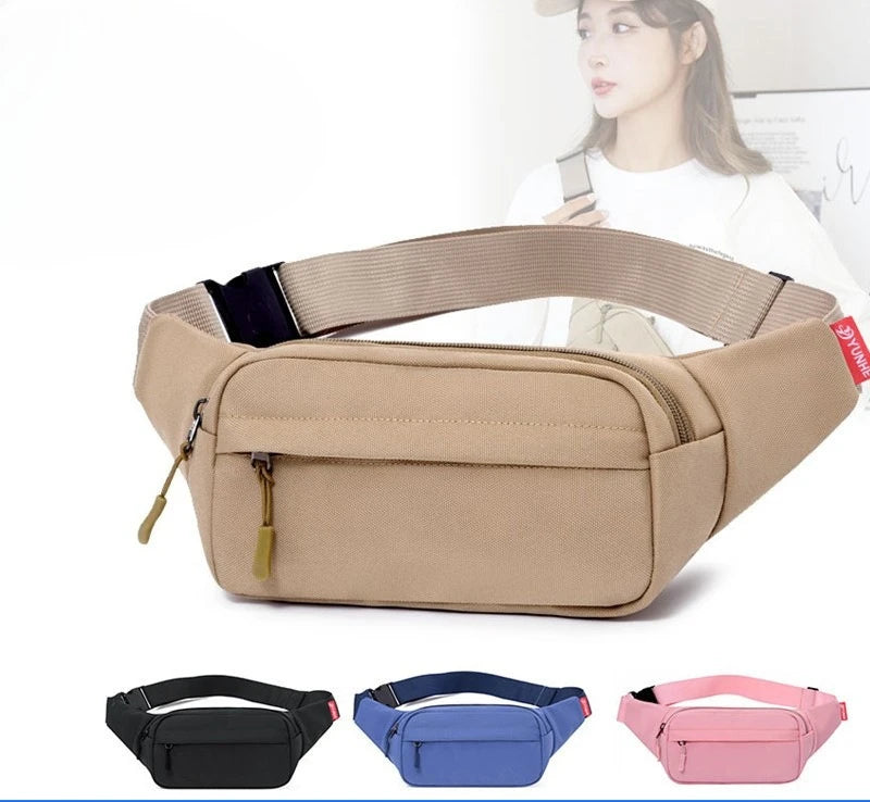 Men S Women Chest Bag Waist Hanging Leisure Single Shoulder Zipper Cross Body Large Capacity Oxford