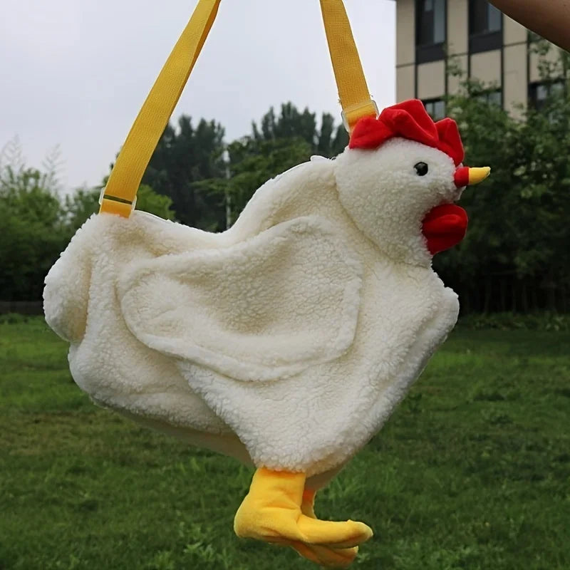Cute Plush Chicken Crossbody Bag – Novelty Shoulder Bag for Women