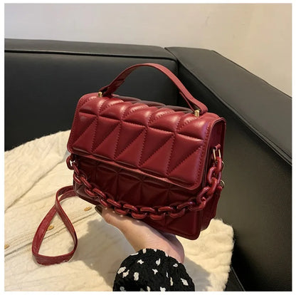 Quilted Crossbody Bag for Women – Mini Flap Purse with Chain