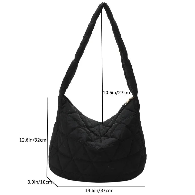 Puffer Quilted Crossbody Bag – Large Capacity Hobo Shoulder Bag