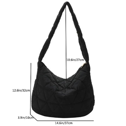 Puffer Quilted Crossbody Bag – Large Capacity Hobo Shoulder Bag