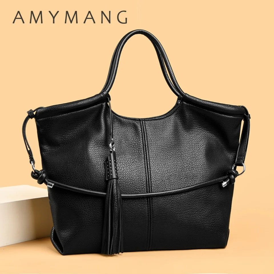Large PU Leather Tote Bag – Women's Luxury Shoulder Hobo Bag