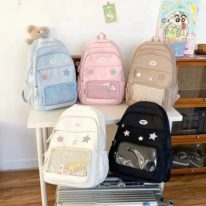 Star Ita Backpack – Transparent Display School Bag for Girls