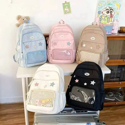 Star Ita Backpack – Transparent Display School Bag for Girls