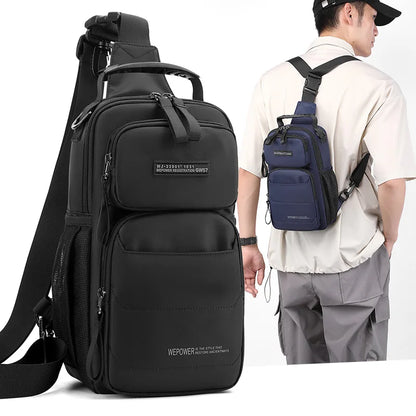 Men S Chest Bag Multifunctional Leisure Commuting One Shoulder Large Capacity Travel Portable Nylon