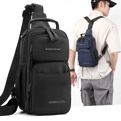 Men S Chest Bag Multifunctional Leisure Commuting One Shoulder Large Capacity Travel Portable Nylon