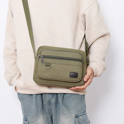 Fashionable Canvas Wear-Resistant Tool Single-Shoulder Crossbody Bag Large-Capacity Casual Men S
