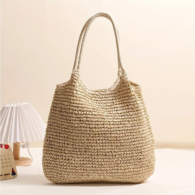 Straw Tote Bag for Women – Large Capacity Beach Shoulder Bag