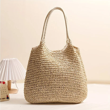 Straw Tote Bag for Women – Large Capacity Beach Shoulder Bag