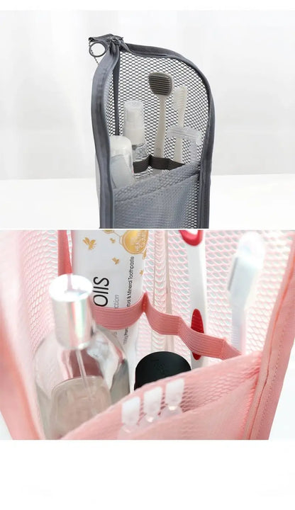 Homefish Eva Transparent Mesh Travel Toiletry Bag Portable Cosmetic Makeup Organizer Zipper Pouch