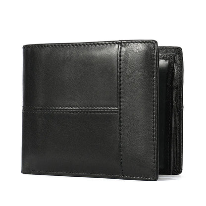 Rfid Card Holder Men S Genuine Leather Short Wallet