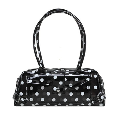 Sweet Polka Dot Transparent Pvc Jelly Tube Handbag Candy Colored Mini Top Handle Shoulder Bag Summer