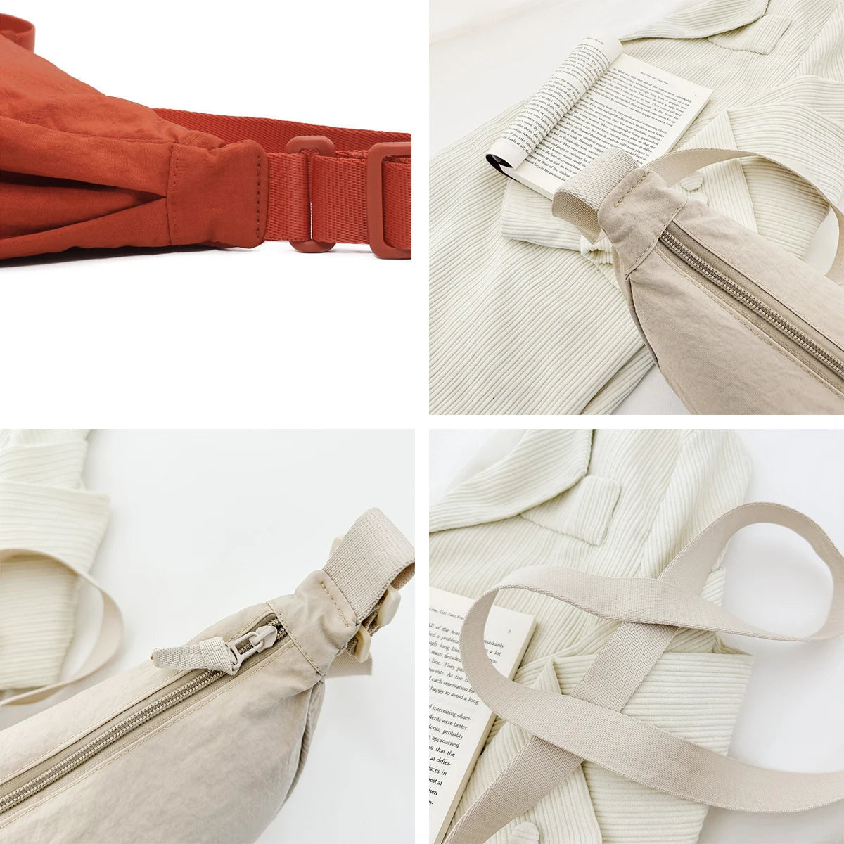 Simple Casual Solid Color Nylon Large Capacity Women S Dumpling Bag Shoulder Travel Commuting