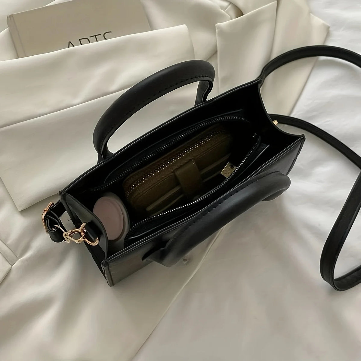 Mini Square Handbag – Minimalist Top Handle Crossbody Shoulder Bag
