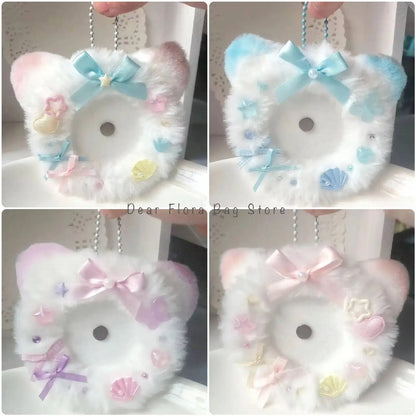 Plush Cat Ear Itabag Badge Stand – Handmade Anime Pin Holder