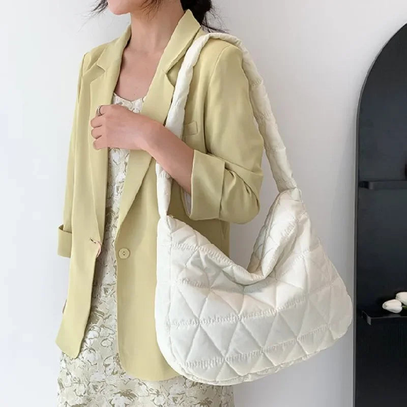 Puffer Quilted Crossbody Bag – Large Capacity Hobo Shoulder Bag